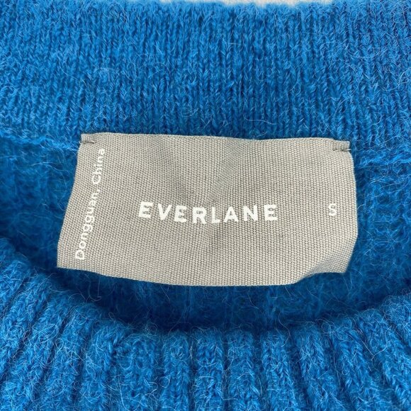 Everlane The Oversized Alpaca Crew Sweater in Heathered Blue Size Small - Picture 6 of 14